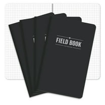 Elan Publishing Company Field Notebook / Journal - 5"x8" - Black - Graph Memo Book - Pack of 4 - ELAN-58-001B