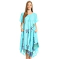 thumbnail image 5 of Sakkas Kai Palm Tree Caftan Tank Dress / Cover Up - Light Blue - One Size Regular, 5 of 5