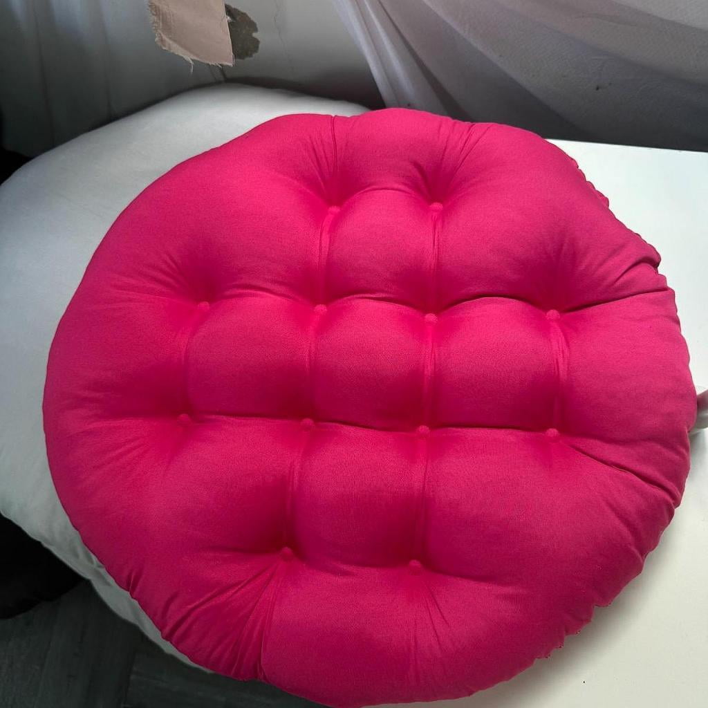 Aymzbd 24Inx24in Seat Cushion Pillow Chair Pads Washable Round Outdoor Seat Cushion for Dark Red