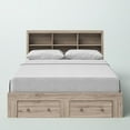 thumbnail image 2 of King Size Rustic Oak FarmHouse Low Profile 2 Drawer Storage Platform Bed, 2 of 3