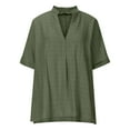 thumbnail image 4 of Pntutb Womens Plus Size Summer Short Sleeve T-Shirts Solid V-Neck Casual Blouse Tops, 4 of 6