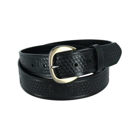 Embossed Casual Belt - Men's Leather Deer Embossed Basketweave Belt