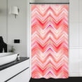 thumbnail image 4 of Small Stall Funky 70s Groovy Shower Curtain Pink Orange Waves Retro Vintage Y2k Abstract 36Wx72H Inch Funky Modern Aesthetic Narrow Fabric Decor Bathroom Polyester Waterproof 7 Pack Hooks, 4 of 6