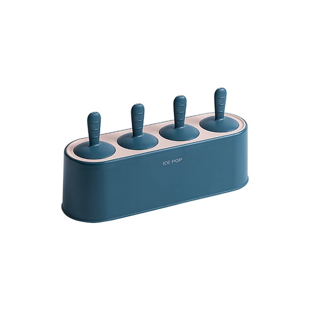 Molde de silicona Kearding reutilizables para dulces de hielo 4 palitos de caramelo Azul oscuro