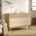 thumbnail image 3 of RichYa Fluted 6-Drawer Dresser for Bedroom, Chest of Drawers with Metal Handle,Wooden TV Stand for Living Room, Nursery, 3 of 10
