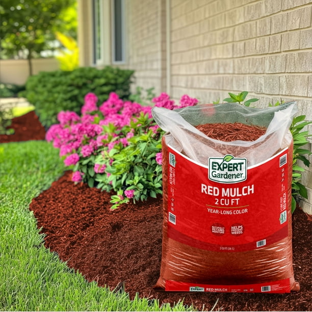 Year Long Garden Colored Red Mulch, 2 CF for Weed Suppression and