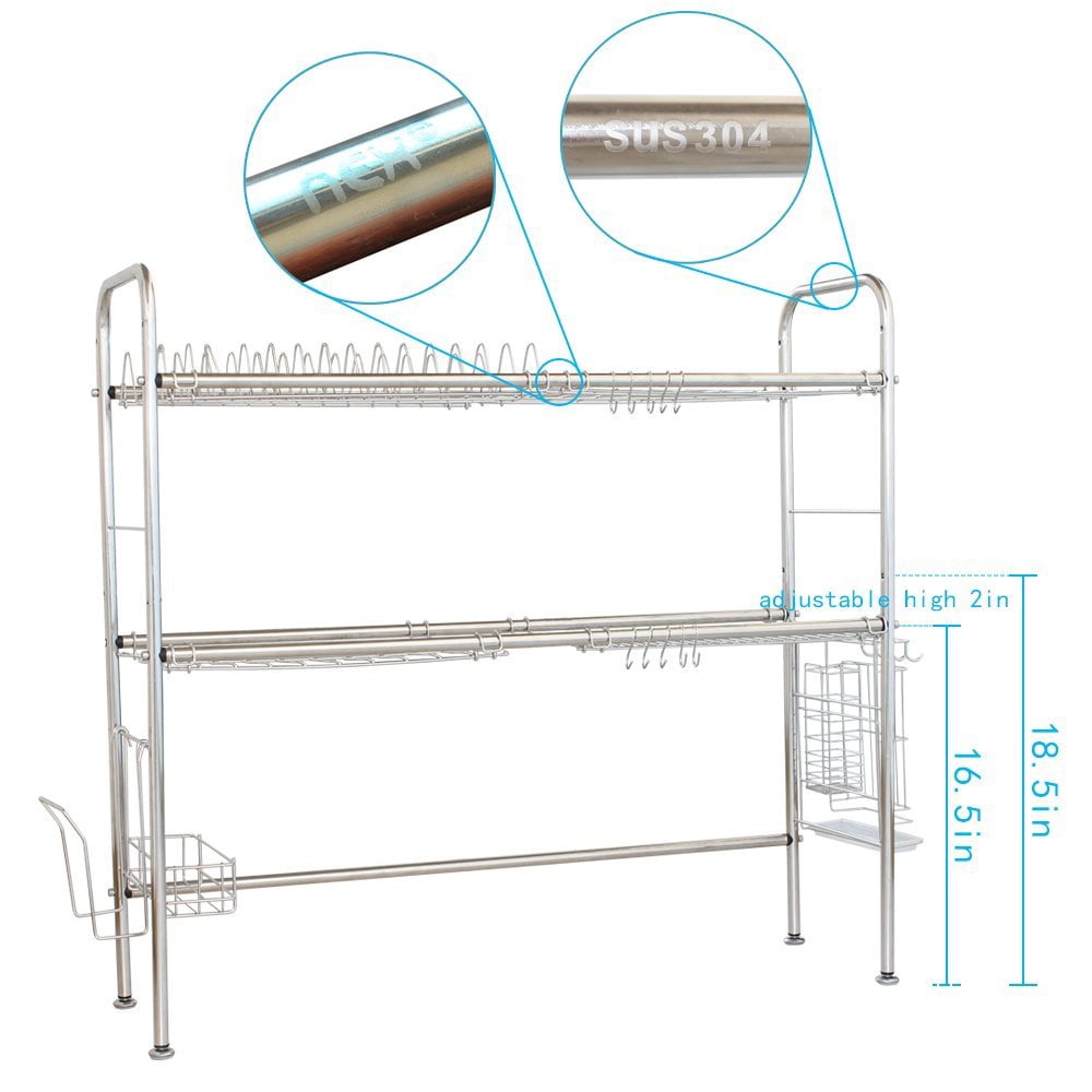 NEX Adjustable Dish Racks, Stainless Steel, Silver