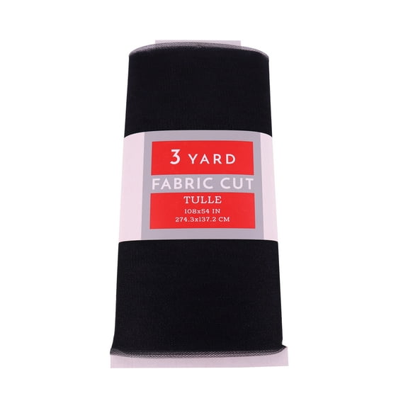 3 Yard Cut Sparkle Tulle Fabric, Black, 54" Wide for Apparel & Crafting, by Fuzhou