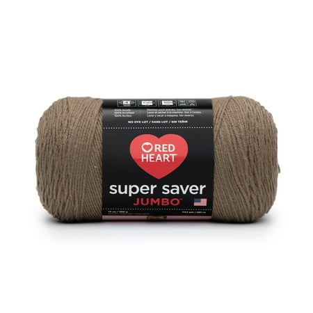 Red Heart Super Saver Jumbo Acrylic Yarn, Cafe Latte