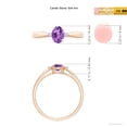 thumbnail image 4 of ANGARA Natural Tapered Shank Amethyst Solitaire Ring with Diamond Accents in 14K Rose Gold for Women (Size-6x4mm) | February Birthstone, Anniversary, Jewelry Gift for Women | Natural Amethyst Ring, 4 of 9