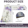 thumbnail image 3 of Farmhouse Kitchen Mats for Floor Set of 2 Cushioned Anti Fatigue Kitchen Rugs Purple Floral Non Slip Rubber Waterproof Memory Foam Comfort Standing Mat for Office Laundry, 17.3"x28"+17.3"x47", 3 of 6