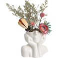 thumbnail image 1 of Florero de cerámica para la cara, florero artístico para decoración, macetero para la cara de las mujeres, florero de cuerpo humano, pieza central para la oficina en casa, 1 of 5