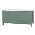 thumbnail image 3 of Horizon 72" Double Bathroom Vanity with Sage Green Cabinet and Engineered White Top, 3 of 5