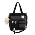 thumbnail image 3 of Bolso de mano de gran capacidad, bonito, tipo bandolera, estilo kawaii, de nailon, con diseño de patchwork, para la escuela, para adolescentes y estudiantes, 3 of 5