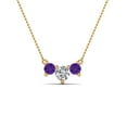 thumbnail image 6 of 1 Carat 3 Stone Gold Diamond Necklace For Women - Fascinating Diamonds, 6 of 53