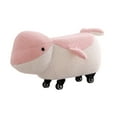 thumbnail image 1 of Reposapiés con forma de animal, reposapiés otomano con ruedas, cambiador de zapatos, asiento pequeño de dibujos animados Rosa, 1 of 9
