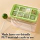 thumbnail image 5 of Caja para hacer hielo con bandeja de hielo cubierta de silicona - Caja casera para hacer cubitos de hielo, 8 compartimentos de liberación fácil, tapa sellada, multiusos para congelar, 5 of 6