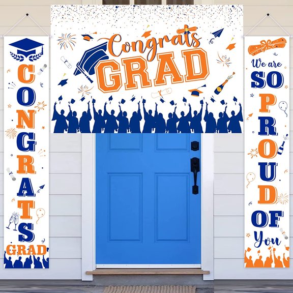2023 Graduation Banner Set, Congrats Grad Photo Backdrop, We are So Proud of You Door Sign Banner for Class of 2023 Indoor Outdoor Celebration Party Supplies