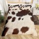 thumbnail image 1 of Juego de cama de piel de vaca marrón y beige, 2 piezas para niños., 1 of 8