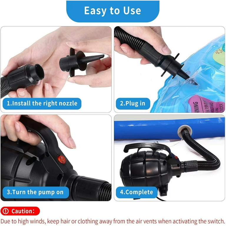DERCLIVE, Electric Pump for Inflatables, 600W, Black - Walmart.com