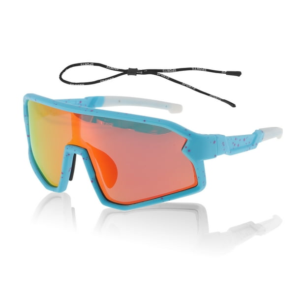 1 juego de gafas de motocicleta PC Tri-Acetato de Celulosa UV400 gafas de sol para deportes al aire libre para motocross, bicicleta de tierra, ATV, lente roja, marco azul púrpura