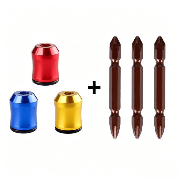 6Pcs Screwdriver Head Magnetic Ring, Screw Ring Set Removable Household Tool for Drills| Universal Bit Holder for Hex Screwdrivers & Power Bits | Alloy Screw Holder for DIY Repair