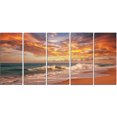 thumbnail image 2 of Waves under Colorful Clouds - Large Seashore Canvas Print, 2 of 3