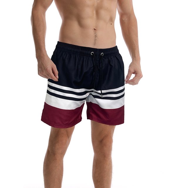 SUNSIOM Men's Swim Trunks Fashion Print Quick Dry Drawstring Beach Board Shorts with Pockets Summer Swimwear Bathing Suits