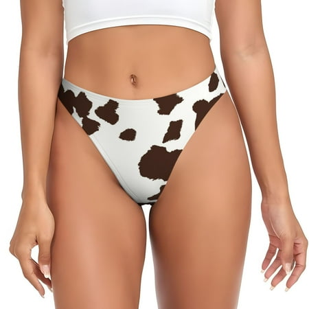 Sigee Brown Cow for Women s G-String Panty  Low Rise  Soft Lace Perfect for Everyday Wear or Special Occasions-Medium