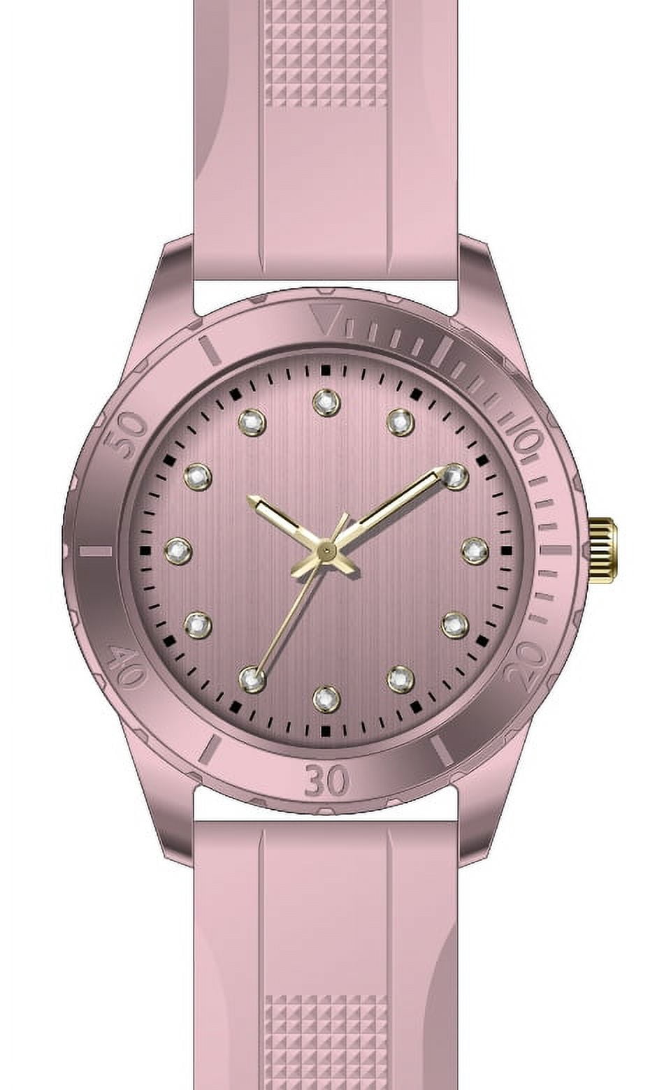 Time and Tru Pink Silicone Strap Round Pink Ombré Rhinestone Ladies Watch Time and Tru Pink Silicone Strap Round Pink Dial Martinique  main image 4