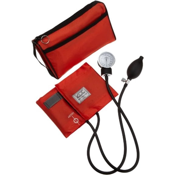 ADC Prosphyg 768 Pocket Aneroid Sphygmomanometer with Adcuff Nylon Blood Pressure Cuff Adult and Carrying Case Orange