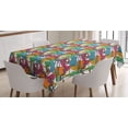 thumbnail image 1 of Ambesonne Jazz Music Tablecloth Rectangular Table Cover, Abstract Retro Party, 60"x90", Multicolor, 1 of 3