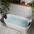 thumbnail image 5 of 67-in L x 31.5-in W White Acrylic Center Drain Freestanding Whirlpool Tub with Faucet - Handshower - Headrest - 8 Water Jets, 5 of 15