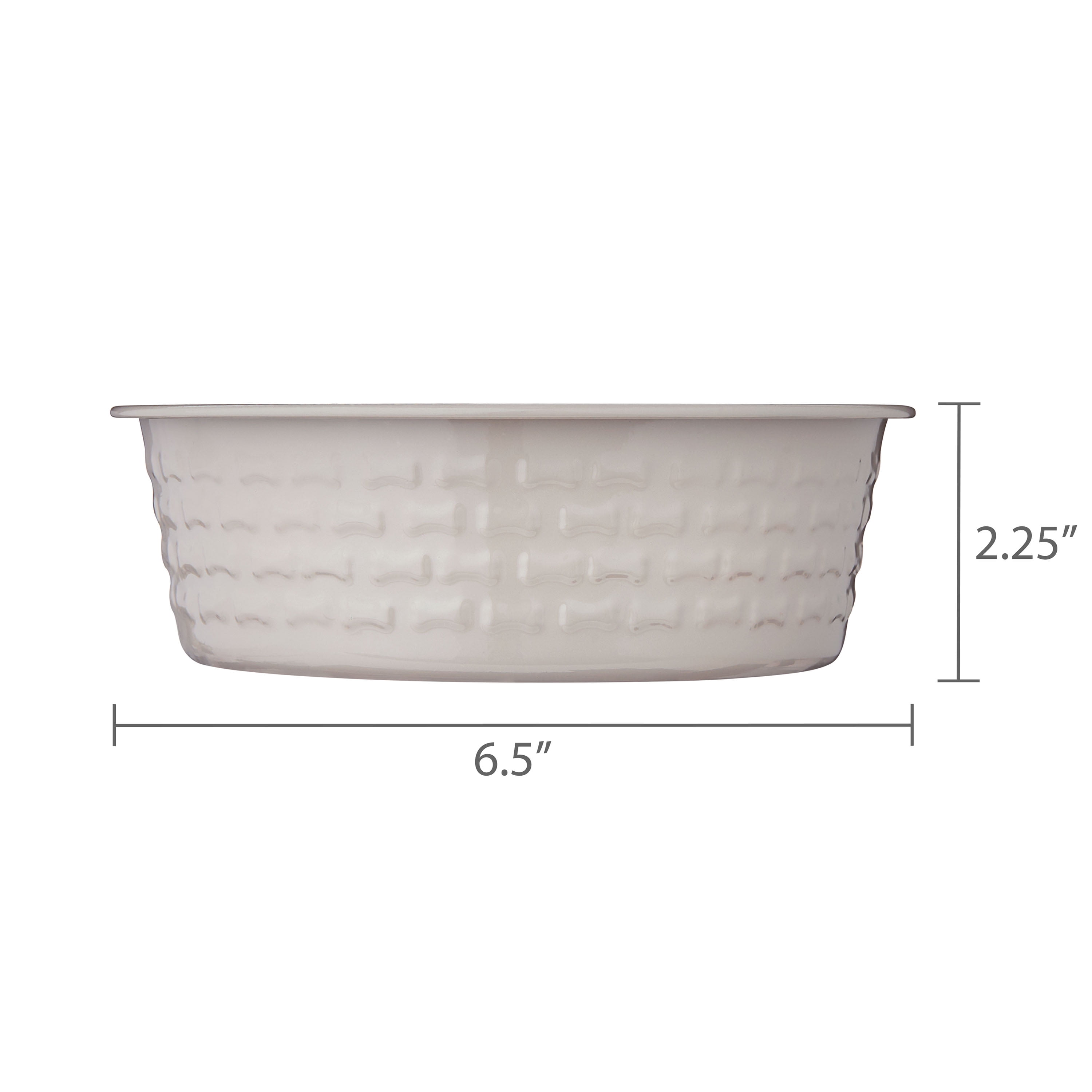 Vibrant Life Medium Stainless Steel Embossed Dog Bowl, Off-White Bones