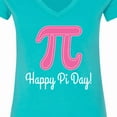 thumbnail image 4 of Inktastic Happy Pi Day Pink Math Symbol Women's V-Neck T-Shirt, 4 of 5