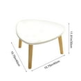 thumbnail image 3 of Modern Triangle Coffee Table - 15.75x15.75x11.81in Unique Funky Wood Coffee Tables for Living Room, Round Corner Table for Patio Office Balcony Natural(White), 3 of 6