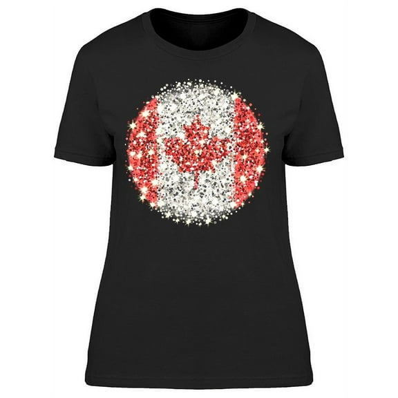 Sparkling Canada Flag T-Shirt Women -Image by Shutterstock, Female Medium