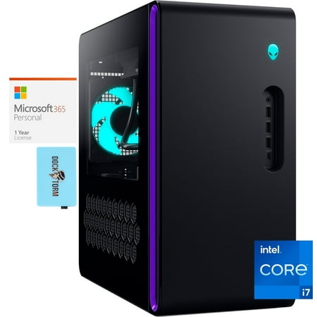 Dell Alienware Aurora R16 Gaming/Entertainment Desktop PC (Intel i7-13700F 16-Core, GeForce RTX 4060 Ti, Win 10 Pro) with Microsoft 365 Personal , Dockztorm Hub