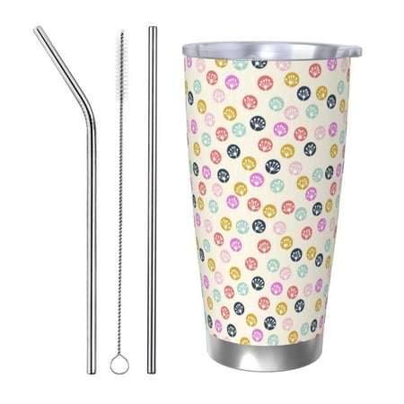 

Goofa Dandelion Floral for 20 oz Skinny Tumbler Stainless Steel Coffee Mug Slim Vacuum Insulated Travel Cup Car Cup-Straw Three-piece Set