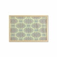 thumbnail image 1 of Abstract Wall Art with Frame, Oriental Mandala Pattern Hand Drawn Like Pastel Style Art Print, Printed Fabric Poster for Bathroom Living Room, 35" x 23", Pale Yellow and Multicolor, by Ambesonne, 1 of 2