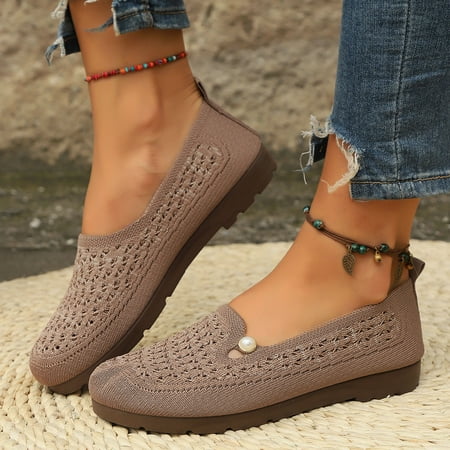 

Daznico Loafers for Women Women s Comfortable Breathable Soft Sole Lightweight Casual Mesh Shoes Walking Shoes Women(Color:Coffee Size:8.5)