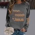 thumbnail image 2 of Unir Women Today's Good Mood Sponsored By Jesus Cross Sleeve Crewneck Sweatshirt Oversized Faith Fall Casual Layering Pullover Top 1PC S-XXL Plus Size Friendly, 2 of 5