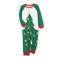 thumbnail image 2 of Inevnen Christmas Family Pajamas Matching Set, Tree Print Long Sleeve Top with Stars Print Pants, 2 of 6