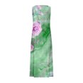 thumbnail image 5 of Robes pour Femmes, Robe Longue Imprimée Sans Manches et en Lin à Col Rond, 5 of 5