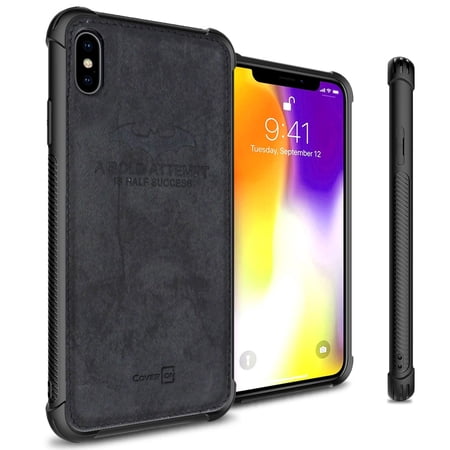 CoverON Apple iPhone XS / iPhone X / 10S / 10 Case, Woven Series Protective Hard Phone Cover with Fabric Back