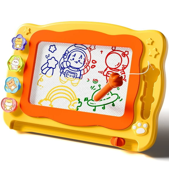 Drawing Doodle Tablet  Yellow, Learning Educational Toys Etch Sketch Gift For Kids 4 5 6 Years old, Christmas Birthday Gift