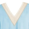 thumbnail image 4 of Awdenio Summer Dresses for Women, Fashion Ladies Summer Solid Causal V-Neck Short Sleeve Vacation Lace Dress Light Blue 3XL, 4 of 7