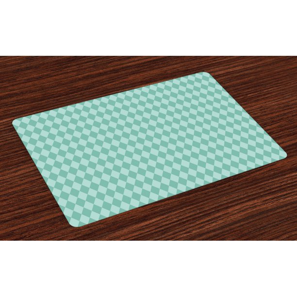 Aqua Placemats Set of 4 Layers of Ocean Blue Inspired Rectangular