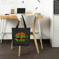 thumbnail image 6 of COMIO Funny Hamburger Art For Women Cheeseburger Lover Canvas Tote Bag Aesthetic 2 Pcs with Zipper Black, 6 of 8