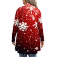 thumbnail image 4 of Women's Fall and Winter Fashion Casual Print Long Sleeve Mid-Length Cardigan Jacket, Christmas Theme for Holiday Season,Watermelon Red,5XL, 4 of 6